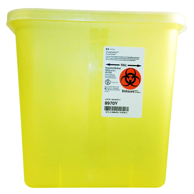 COVIDIEN 8970Y 8-QUART SHARPSSAFETY CONTAINER — ECS Cares COVIDIEN 8970Y 8-QUART SHARPSSAFETY CONTAINER — ECS Cares